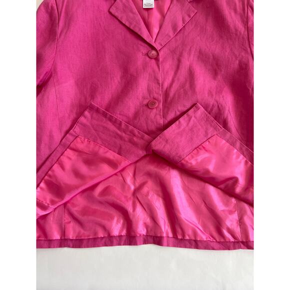 PENDELTON CLASSIC 100% LINEN JACKET BLAZER LINED PINK SIZE M/L - Picture 6 of 11